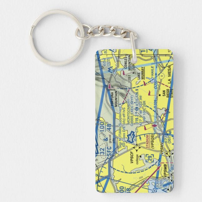 Porte-clefs Carte de l'aéroport de Montgomery-Gibbs / diagramm (Devant)
