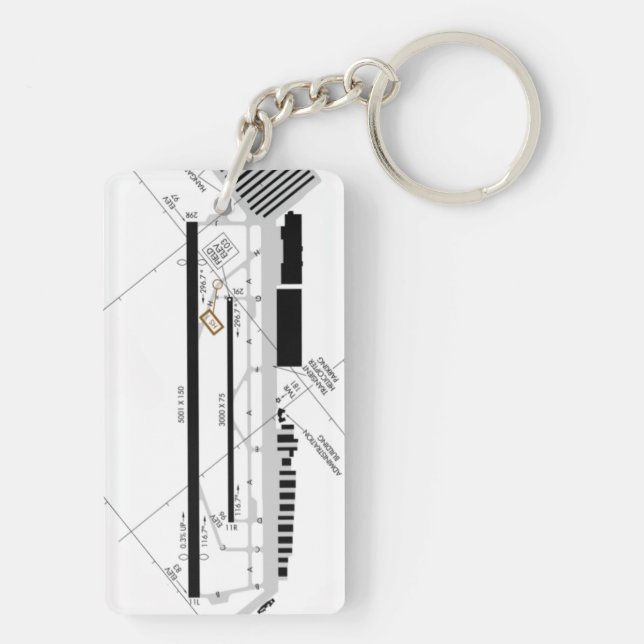 Porte-clefs Carte de l'aéroport de Torrance / diagramme de tax (Dos)