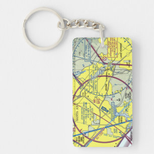 Porte-clefs Carte de l'aéroport John Wayne / diagramme de taxi