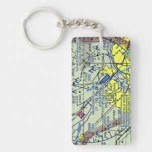 Porte-clefs Carte de l'aéroport Meadows Field / diagramme de t