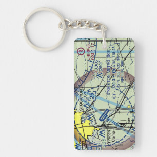 Porte-clefs Carte de l'aéroport Metro de Stockton / diagramme