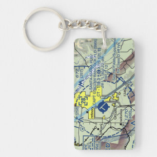 Porte-clefs Carte de l'aéroport père Noël Maria / diagramme de
