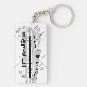Porte-clefs Carte de l'aéroport père Noël Monica / diagramme d