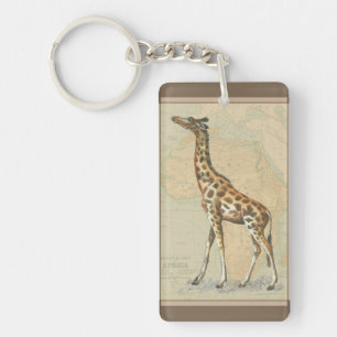 Porte-clefs Carte de l'Afrique et une girafe