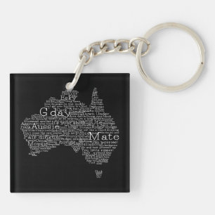 Porte-clefs Carte de l'argot australien