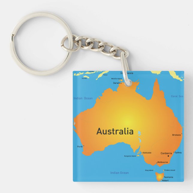 Porte-clefs Carte De L'Australie (Devant)