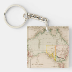 Porte-clefs Carte de l'Australie et de la Nouvelle Zélande