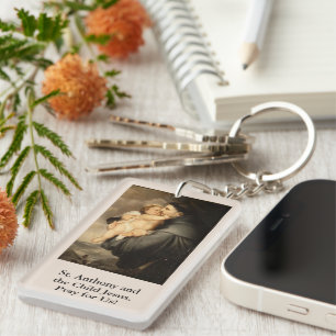 Porte-clefs Carte de prière St. Anthony et Enfant Jésus