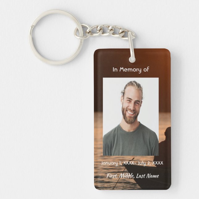 Porte-clefs Carte de souvenir de pêche pour pêcheur (Devant)