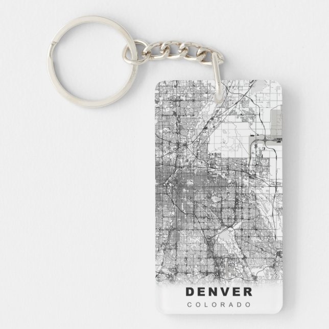 Porte-clefs Carte Denver (Devant)