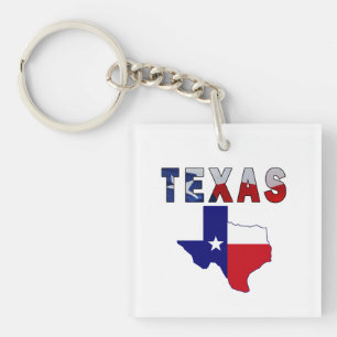 Porte-clefs Carte des drapeaux avec le Texas