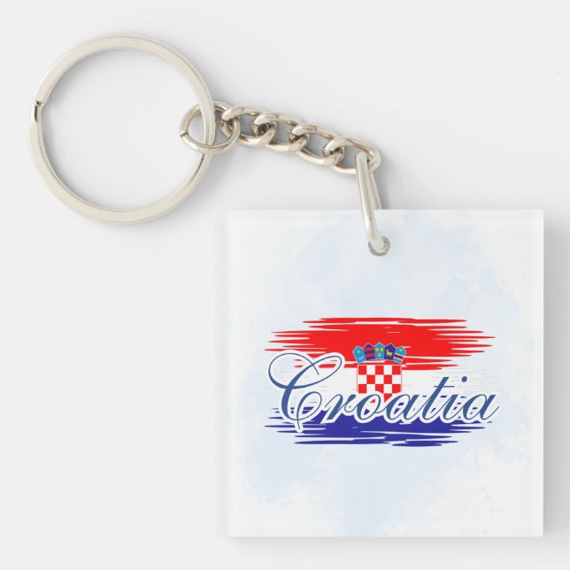 Porte-clefs Carte du drapeau de la Croatie (Devant)