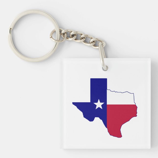 Porte-clefs Carte du drapeau du Texas (Devant)
