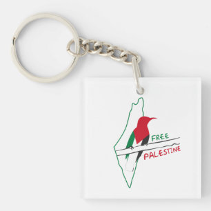 Porte-clefs Carte du drapeau palestinien porte - clé