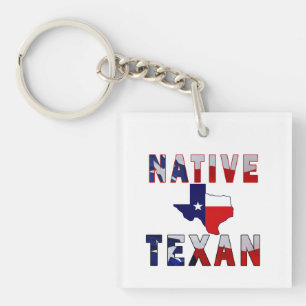 Porte-clefs Carte du drapeau texan natif