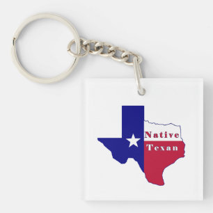Porte-clefs Carte du drapeau texan natif