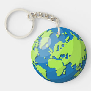 Porte-clefs Carte du globe terrestre moderne – Cadeau de voyag