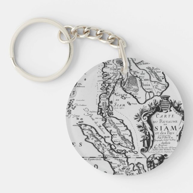 Porte-clefs Carte du royaume du Siam (Devant)