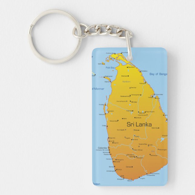 Porte-clefs Carte du Sri Lanka (Devant)