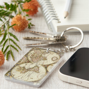 Porte-clefs Carte du Vieux Monde antique par Frederick de Wit,