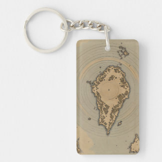 Porte-clefs Carte Fantastique Antique de l'Île de Style Vintag