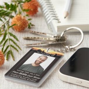 Porte-clefs Carte mémoire commémorative Père Fils Pêche Pêcheu