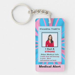 Porte-clefs Carte personnalisée Contact d'urgence Médicale