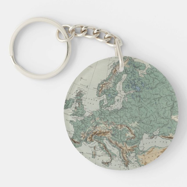 Porte-clefs Carte physique de l'Europe (Devant)