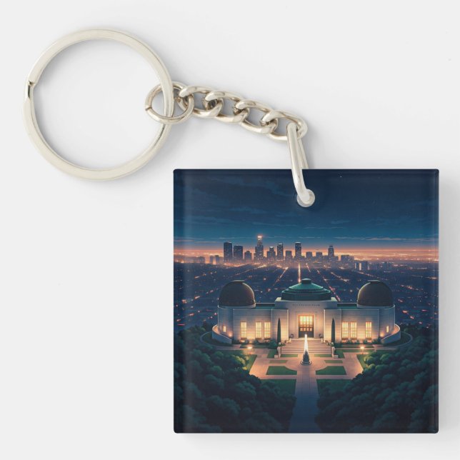 Porte-clefs Carte postale de nuit de Los Angeles (Devant)