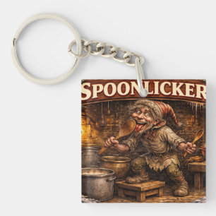 Porte-clefs Carte postale du Lèche-cuisette, lutin de Noël isl
