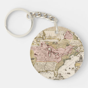Porte-clefs Carte Québec Nouvelle-France Amérique par Français