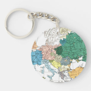 Porte-clefs Carte raciale de l'Europe