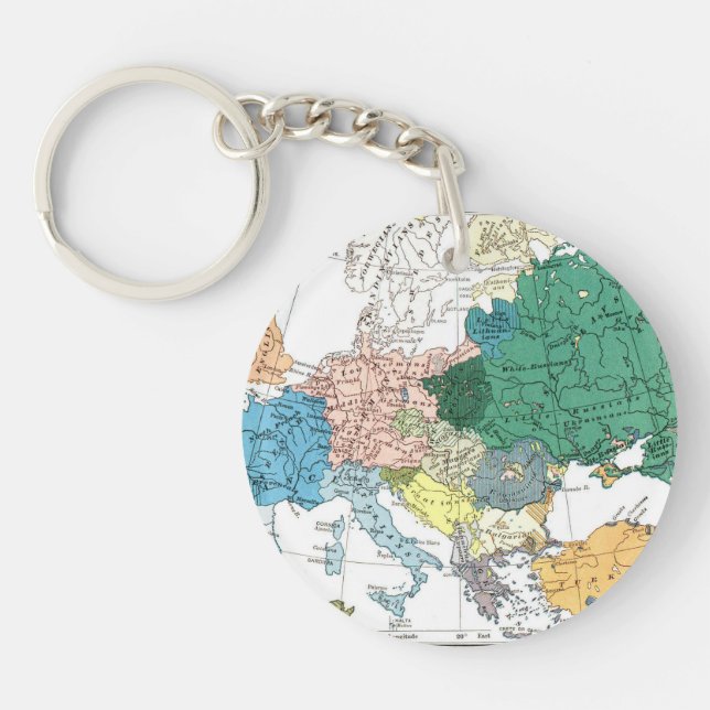 Porte-clefs Carte raciale de l'Europe (Devant)
