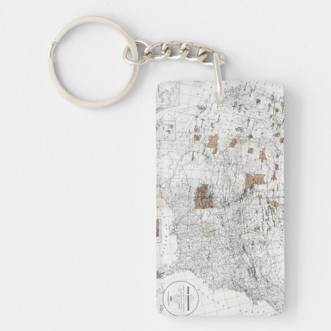 PORTE-CLEFS CARTE : RÉSERVATIONS, 1888 (Devant)