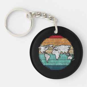 Porte-clefs Carte Retro World