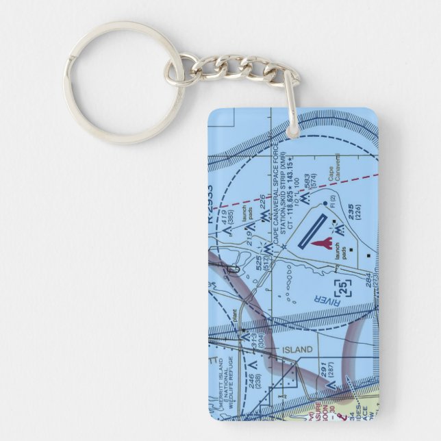 Porte-clefs Carte SFS du Cap Canaveral / diagramme de taxi (Devant)