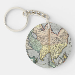 Porte-clefs Carte vintage de l'Asie 1592