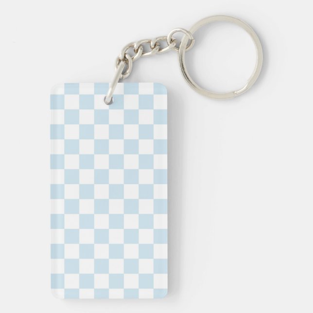 Porte-clefs Carton bleu pastel et blanc (Dos)