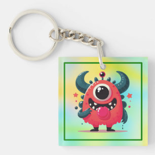 Porte-clefs Carton de Monstre Orange Cute-67423