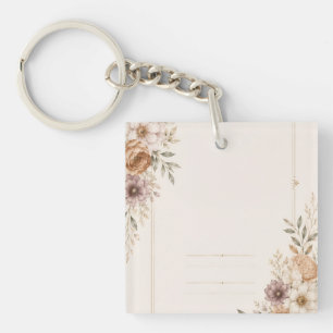 Porte-clefs Carton d'invitation de mariage d'art fin avec pein
