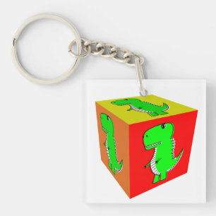 Porte-clefs Carton mignon Dino Cube Art