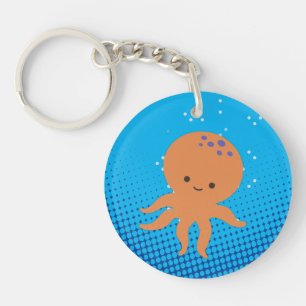 Porte-clefs Carton mignon Octopus Bleu Océan