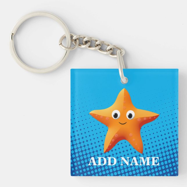 Porte-clefs Carton mignon Starfish Blue Ocean (Devant)