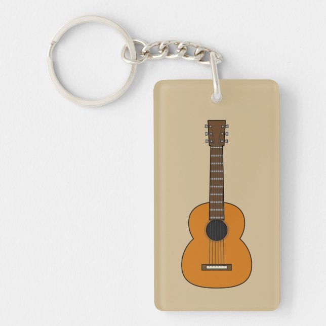 Porte-clefs Carton simple de guitare acoustique (Devant)