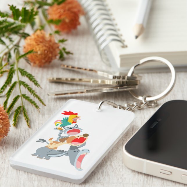 Porte-clefs Cartoon Brême Ville Musiciens Acrylique Porte - cl (Devant droit)