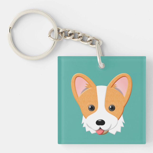 Porte-clefs Cartoon Corgi (Devant)