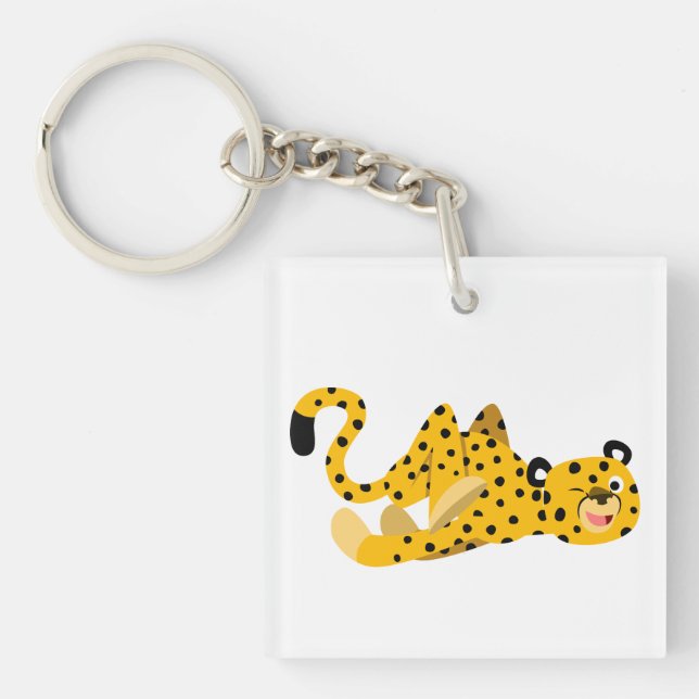 Porte-clefs Cartoon Dashing Cute Porte - clé acrylique Cheetah (Devant)