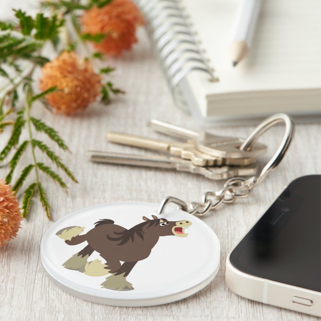 Porte-clefs Cartoon Exuberant Cute Porte - clé Cheval Shire (Devant Droit)