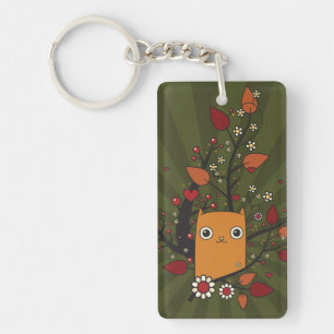Porte-clefs Cartoon jaune Kitty Love Folive