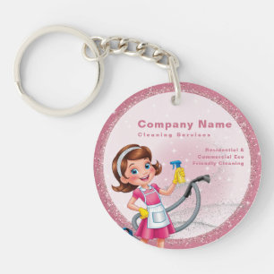 Porte-clefs Cartoon mignon Code QR Parties scintillant Nettoya